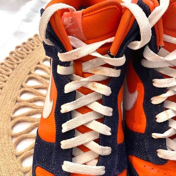 Nike ID Custom Boise Orange/Navy Blue Dunk Hi Sneakers 2011 501997-991 Size 10.5 - Picture 3 of 14